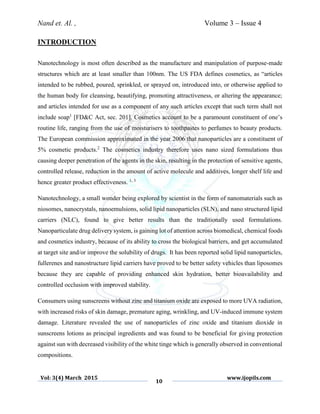 role of nanotechnology in cosmetics | PDF