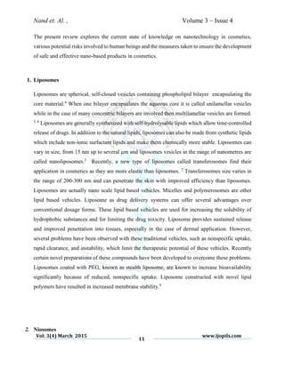 role of nanotechnology in cosmetics | PDF