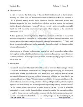 role of nanotechnology in cosmetics | PDF