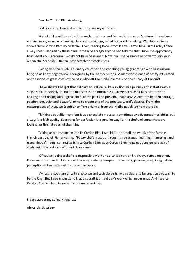 letter of motivation