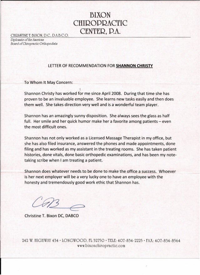 letter of recommendation from dr bixon letter of recommendation for therapist