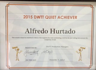 DWTT Quiet Achiever of the Year 2015