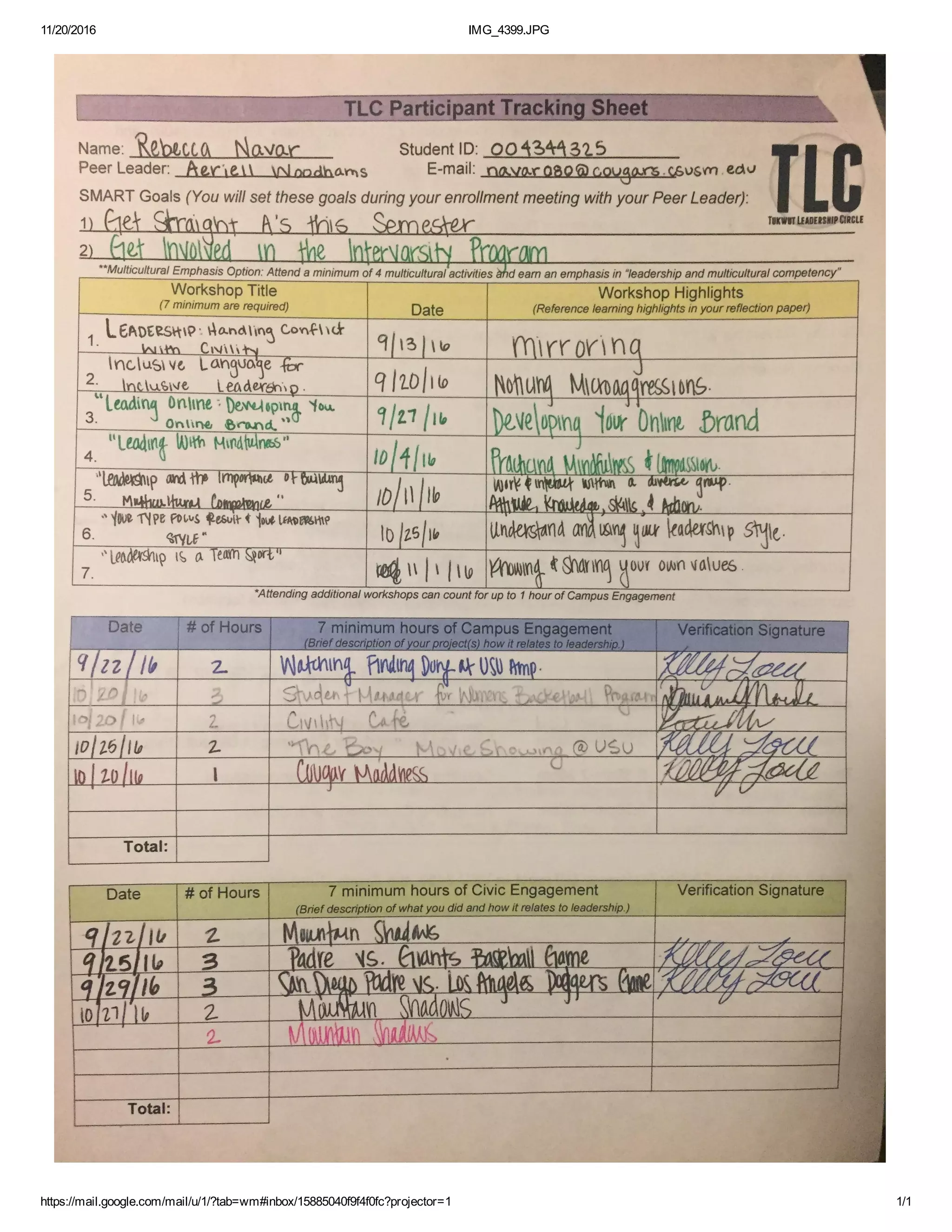 Tracking Sheet | PDF