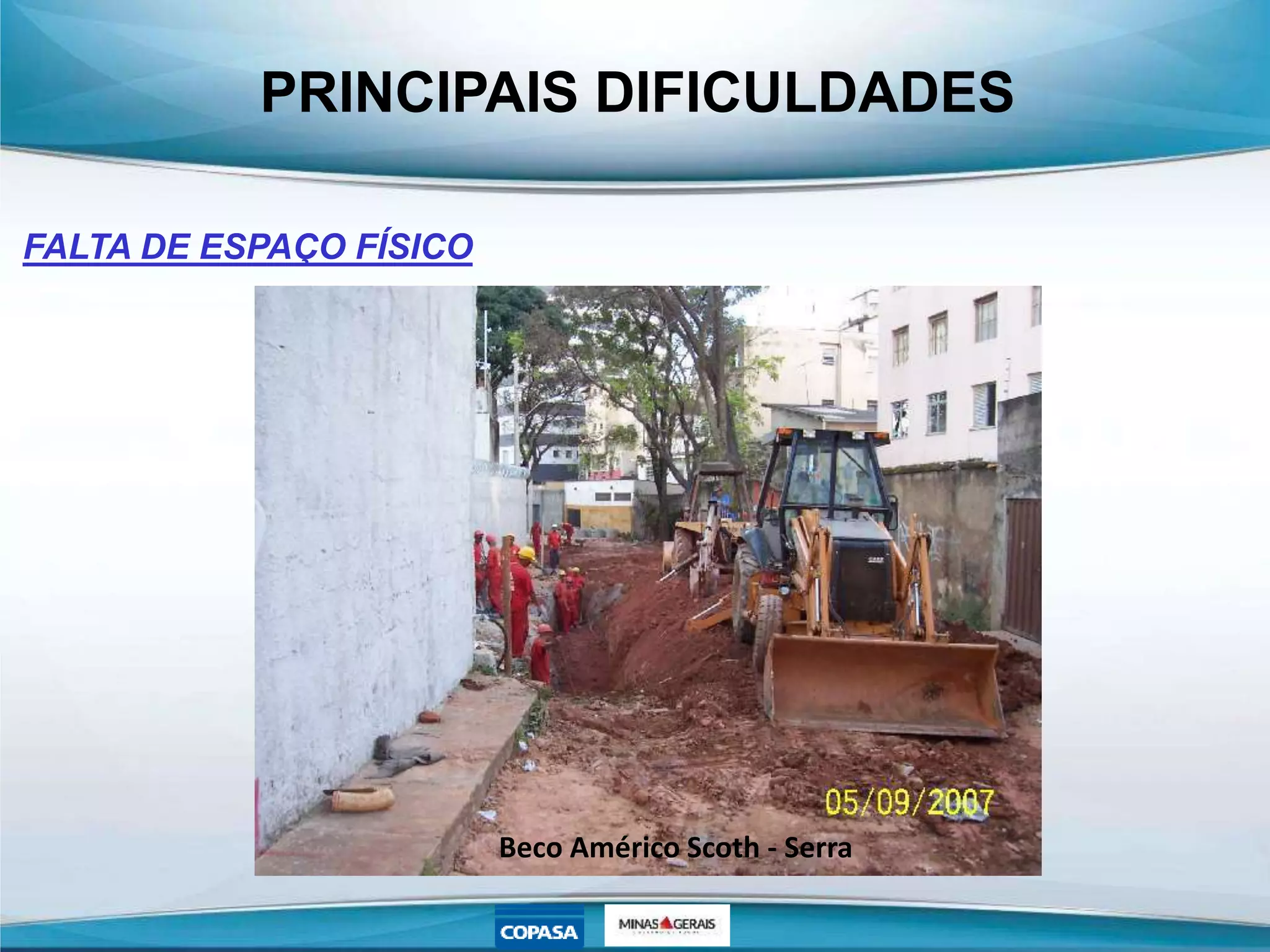 PRINCIPAIS DIFICULDADES
FALTA DE ESPAÇO FÍSICO
Beco Américo Scoth - Serra
 