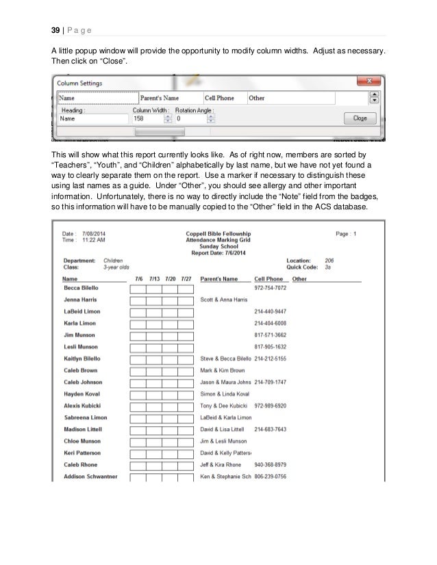 ACS Checkpoint Documentation for CBF