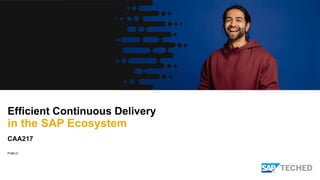 PUBLIC
Efficient Continuous Delivery
in the SAP Ecosystem
CAA217
 