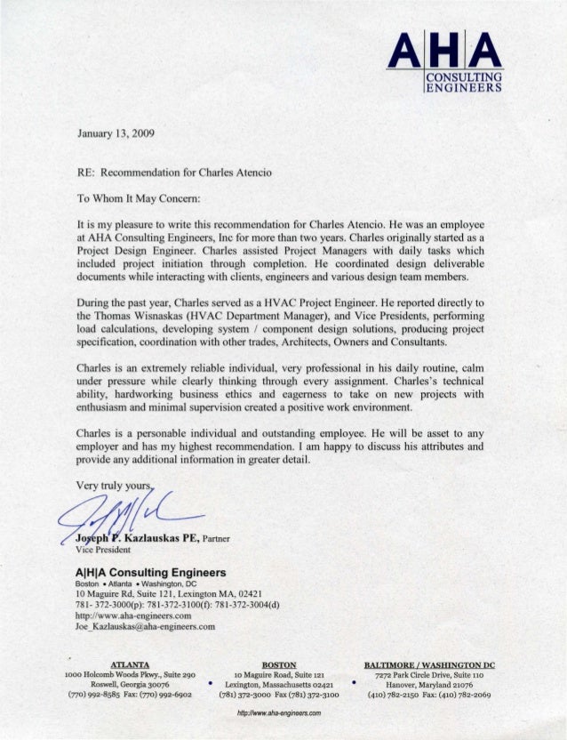 Charles Atencio Recommendation Letter Aha Engineers Joe Kazlauskas 20