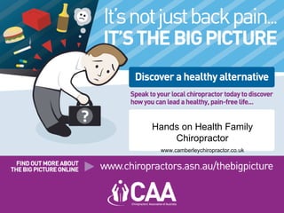 Hands on Health Family Chiropractor www.camberleychiropractor.co.uk 