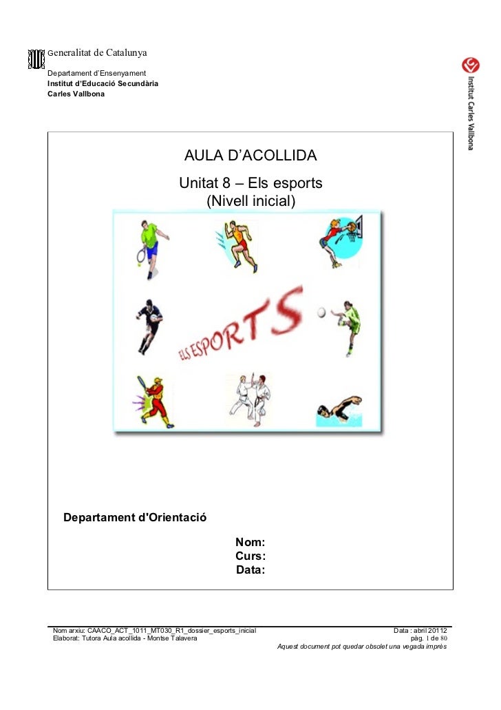 Generalitat de CatalunyaDepartament d’EnsenyamentInstitut d’Educació SecundàriaCarles Vallbona ...