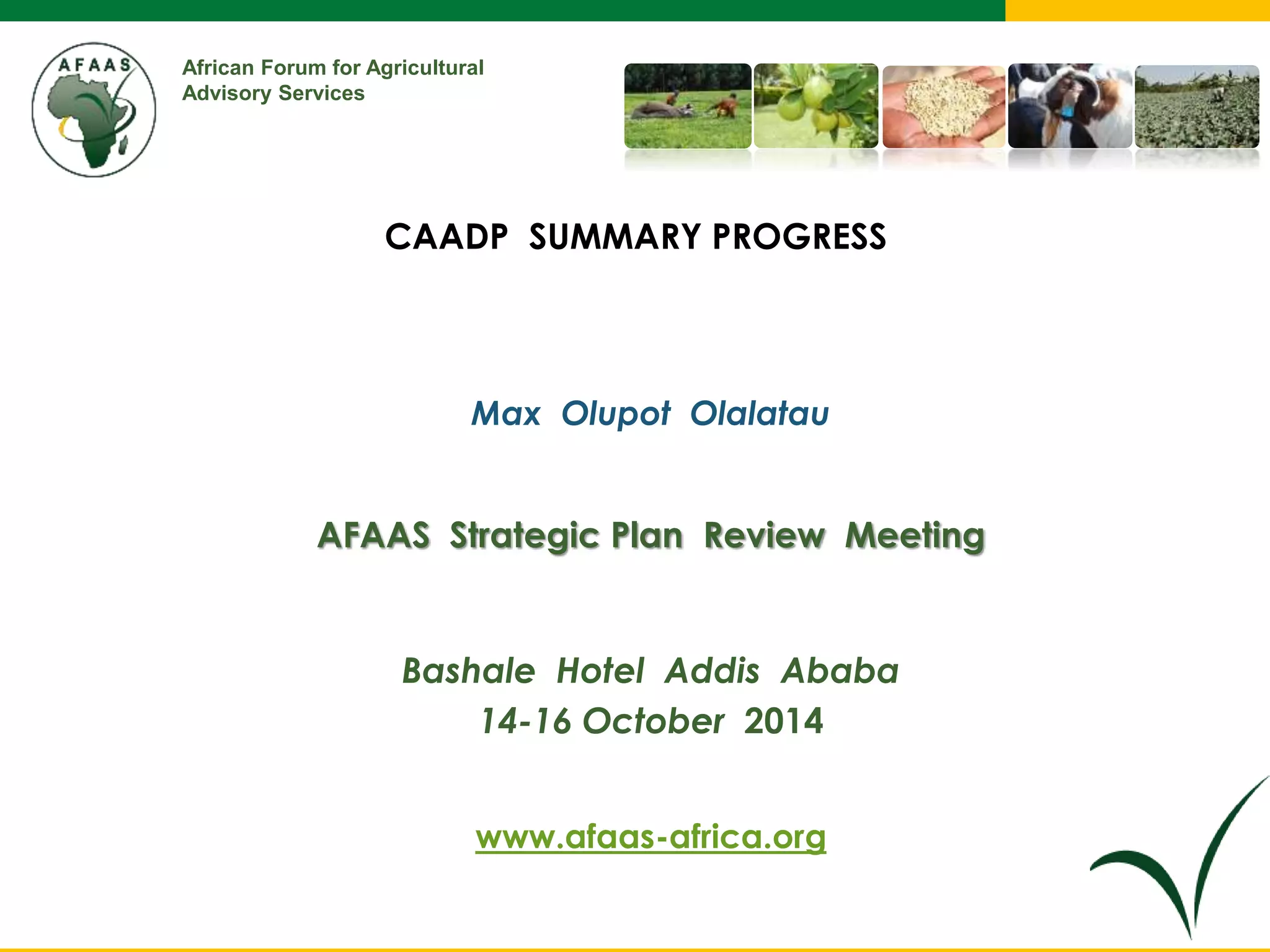 CAADP Progress Summary PPT Free Download