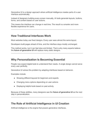 Why Generative UI Will Dominate Web Design and AI Applications | Future ...