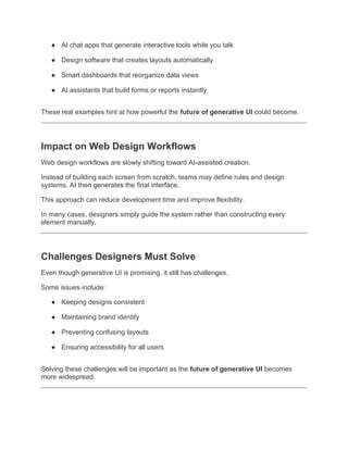 Why Generative UI Will Dominate Web Design and AI Applications | Future ...