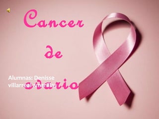 Cancer
de
ovario

Alumnas: Denisse
villarreal amarillas

 