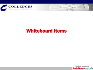 Whiteboard Items




                   Founding member of
 