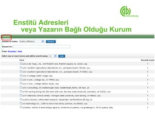 Enstitü Adresleri
  veya Yazarın Bağlı Olduğu Kurum
 