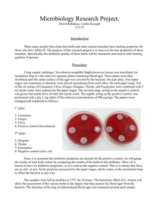 Microbiology Research Thesis | DOC