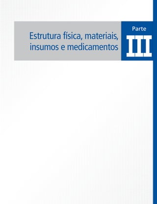 Estrutura física, materiais,
insumos e medicamentos

Parte

III

 