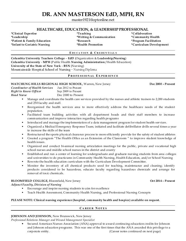 Doctor education and resume ca