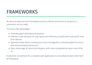 Javascript Libraries & Frameworks | Connor Goddard