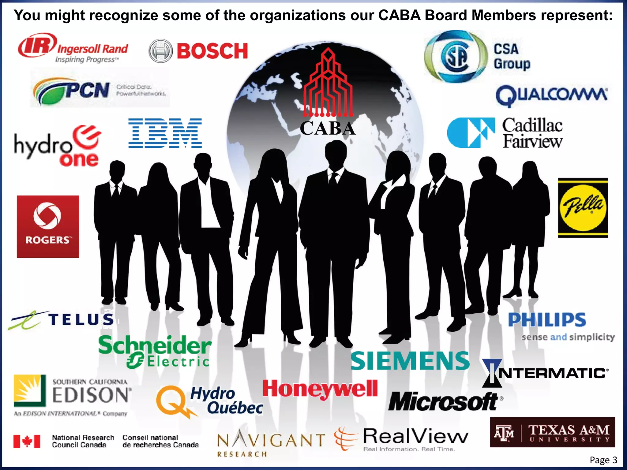 You might recognize some of the organizations our CABA Board Members represent: Page 3 
 