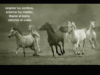 aceptar tus sombras,
enterrar tus miedos,
   liberar el lastre,
  retomar el vuelo.
 