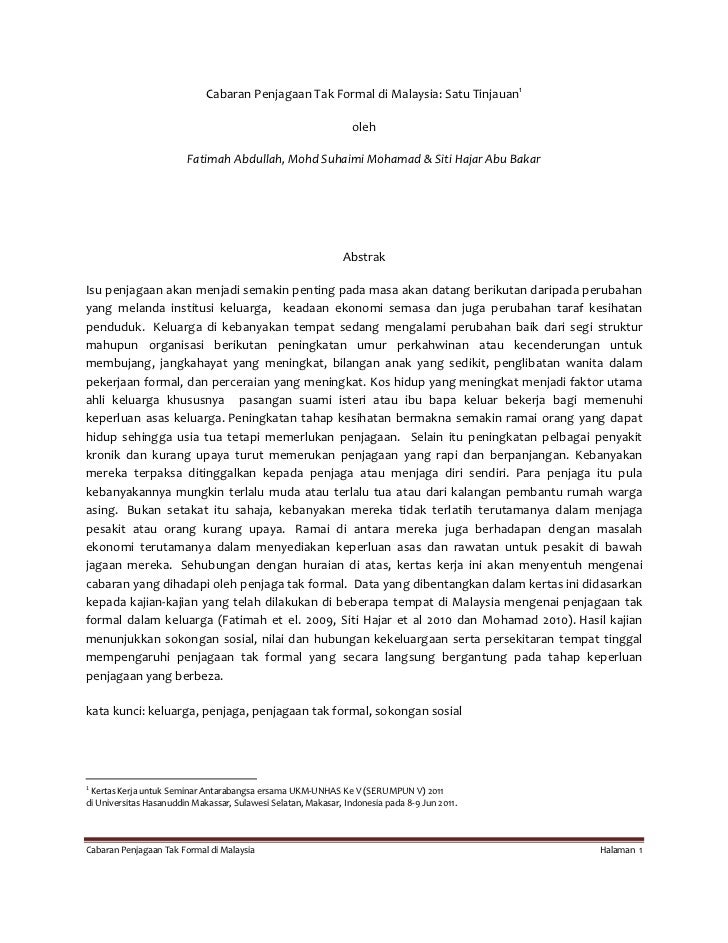 Cabaran Penjagaan Informal