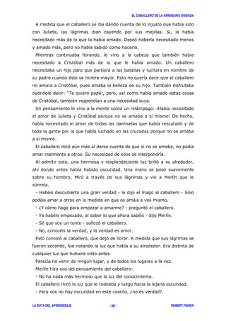 EL CABALLERO DE LA ARMADURA OXIDADA
LA RUTA DEL APRENDIZAJE ROBERT FISHER- 36 -
&
- ) (
) ! '
)
"
' ) 2
" ,
' . "
" 3?. )5
' "
2 ) 34
- ' 5!
, ' + )
(
& '
2 '
' " )
1 " 1 1 ('
" )
1 6% ' 71 '
1 % " " 1
1 (" 1 '
1 # "
, ' ' & )
,
/ +
3
1 # )
, '
1 / 6 7
 