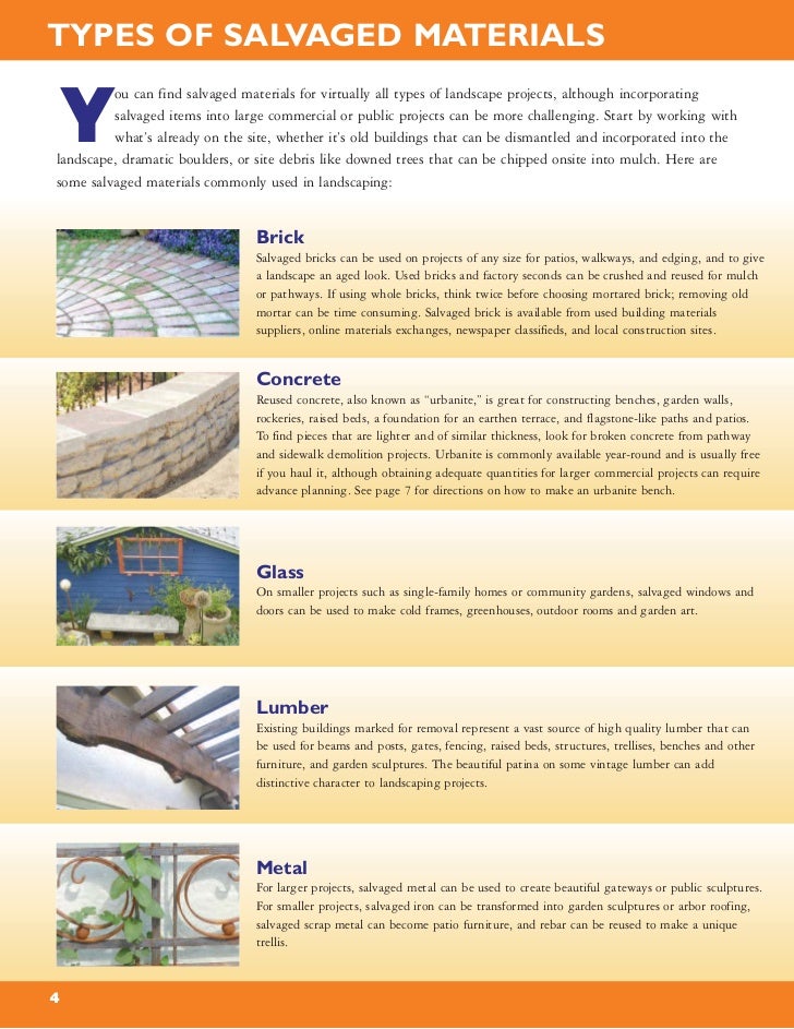 Ca Bay Friendly Landscaping Guide To Recycled Content And Salvaged M