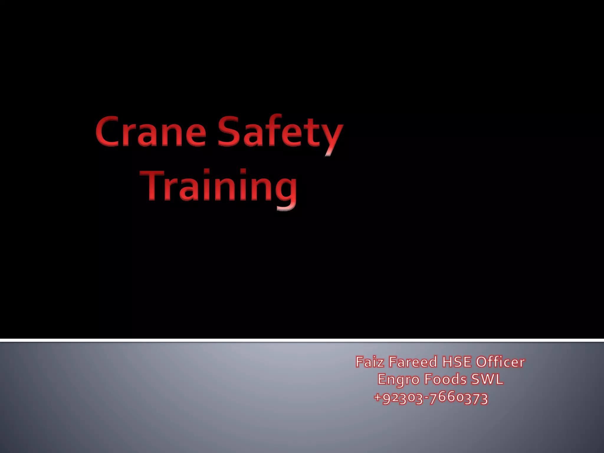 Crane Safety Training Presentation | PPTX