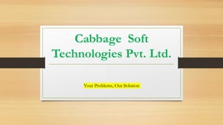 Cabbage Soft
Technologies Pvt. Ltd.
Your Problems, Our Solution
 