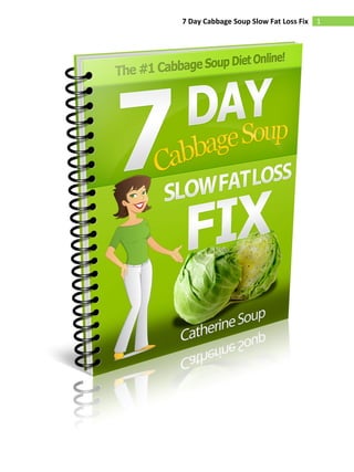 7 Day Cabbage Soup Slow Fat Loss Fix   1
 