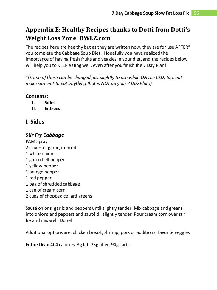 7 day cabbage soup diet recipe on dish