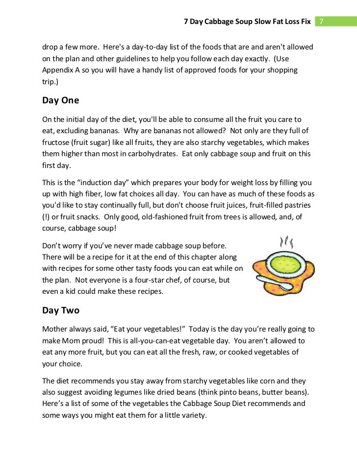 cabbage soup diet recipe 7 day plan of living
