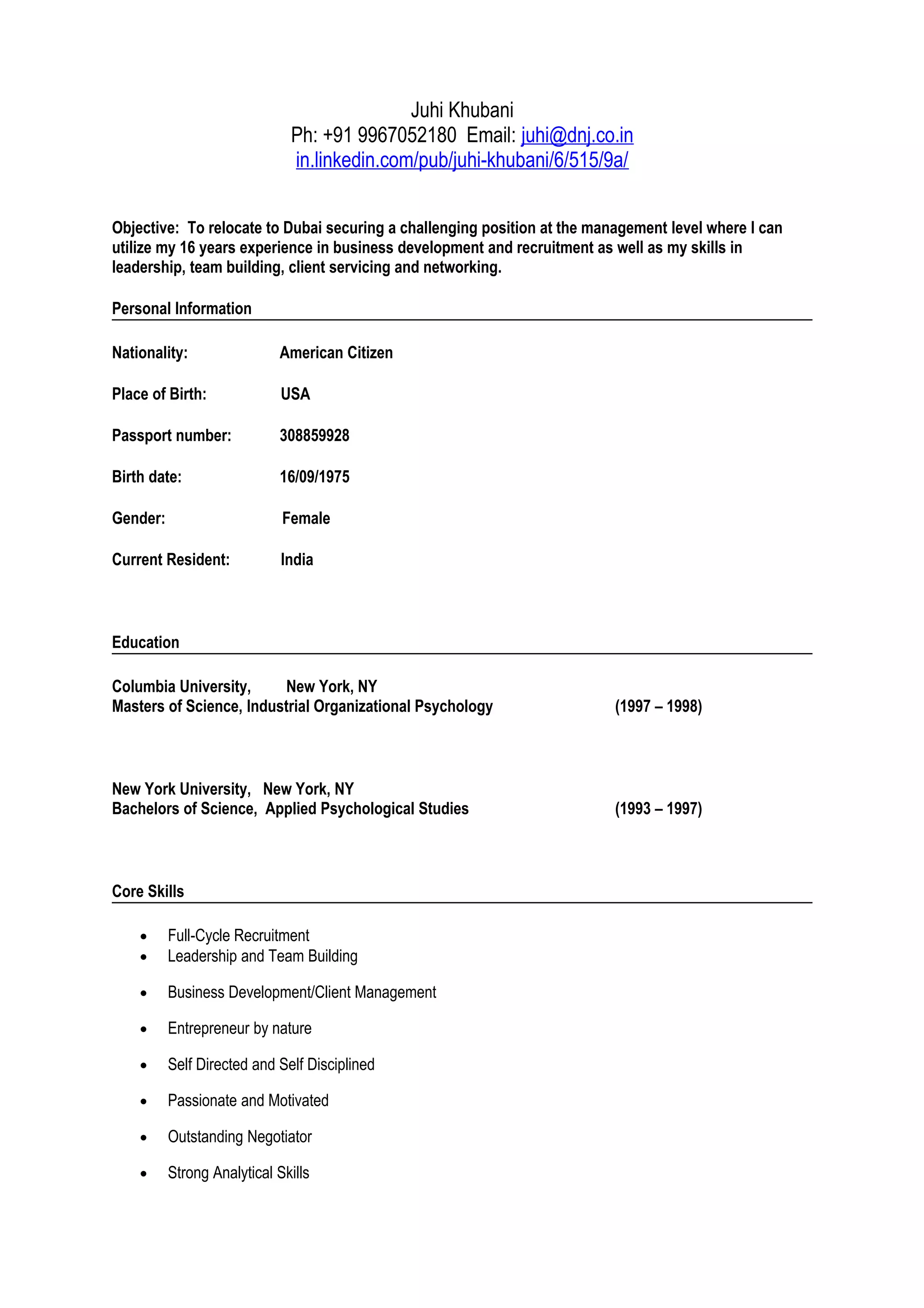 Juhi Khubani Resume DOC