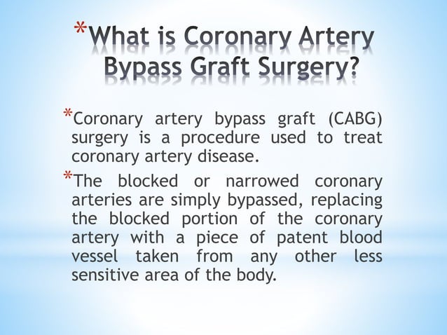 coronary artery bypass graft surgery CABG | PPTX