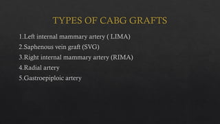 Lima Rima Svg Coronary artery bypass grafting for anaesthesiologist | PPTX
