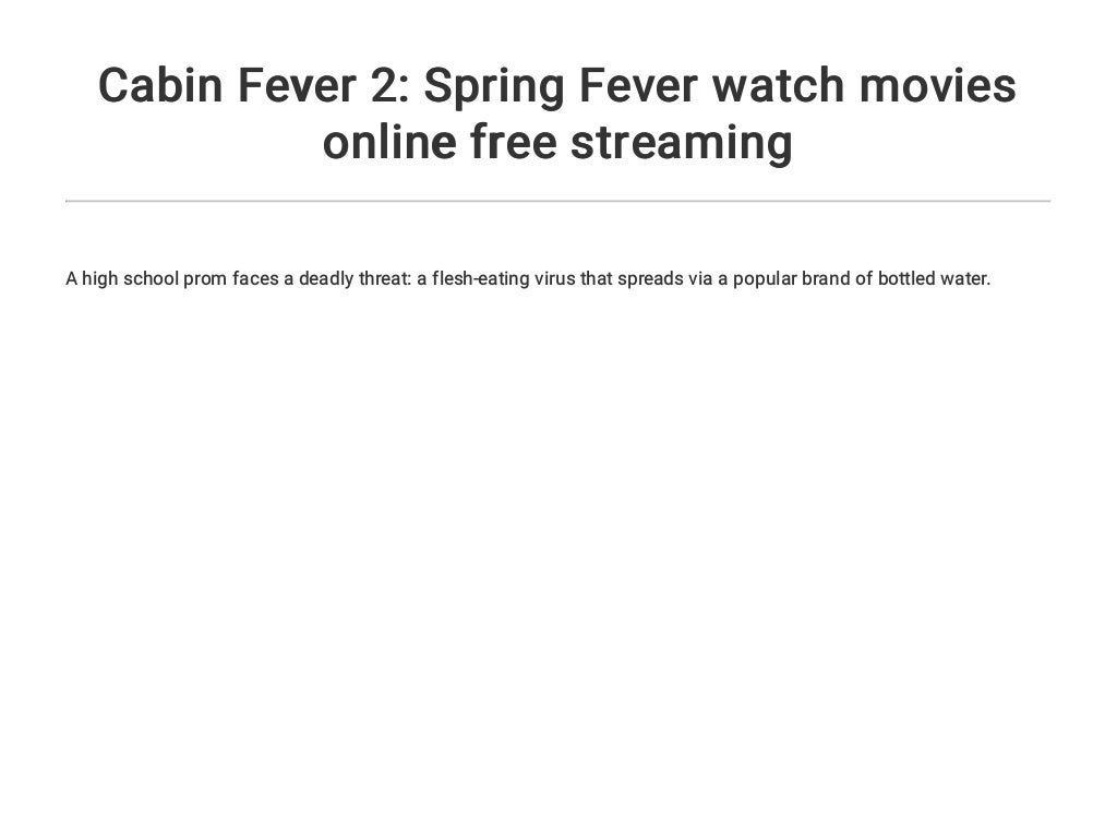 watch cabin fever 2002 online free