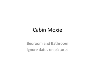 Cabin Moxie Bedroom and Bathroom Ignore dates on pictures 