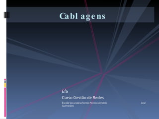 Efa Curso Gestão de Redes Escola Secundária fontes Pereira de Melo  José Guimarães Cablagens 