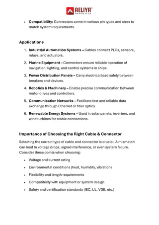 Cable & Connector – The Backbone of Electrical and Automation Systems | PDF