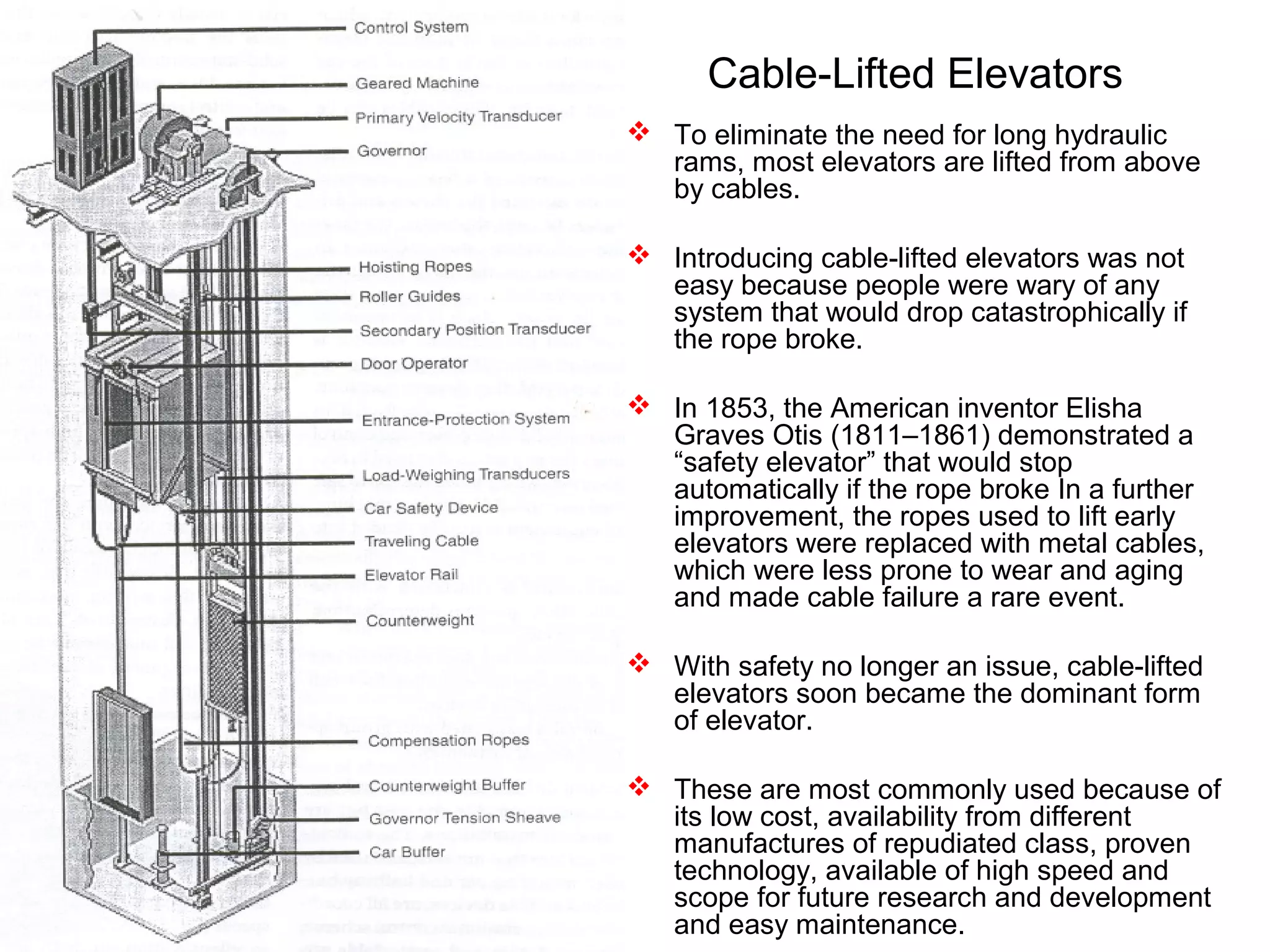 Cable lifted elevators | PPT