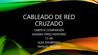 CABLEADO DE RED
CRUZADO
CARPETA COMPARTIDA
SANDRA PEREZ MONTERO
11-08
ALEX ZAMBRANO
MANUEL MOLINA
 