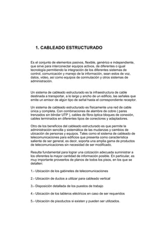 CABLEADO ESTRUCTURADO INFORME