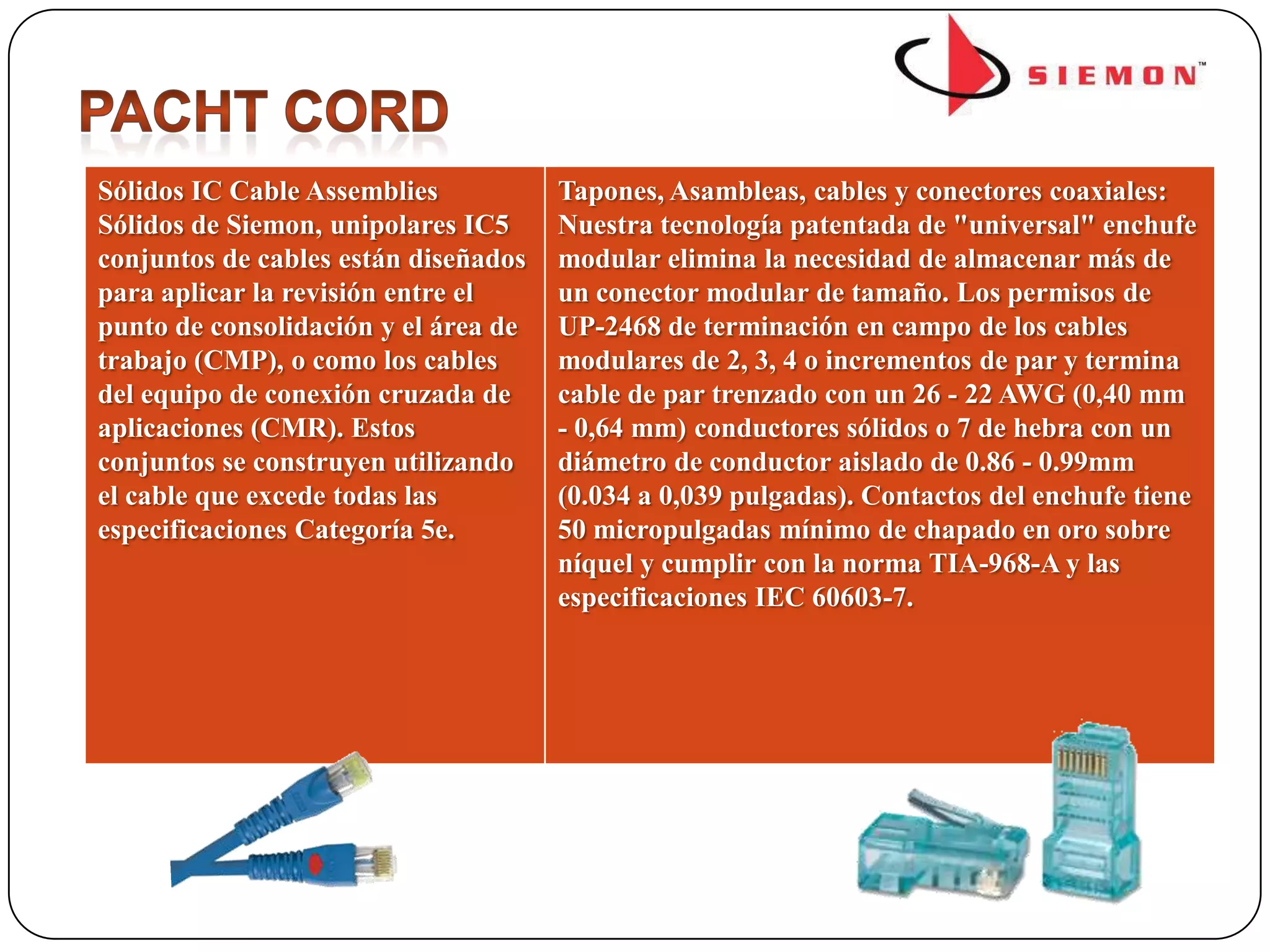 Cableado estructurado Siemon | PPT