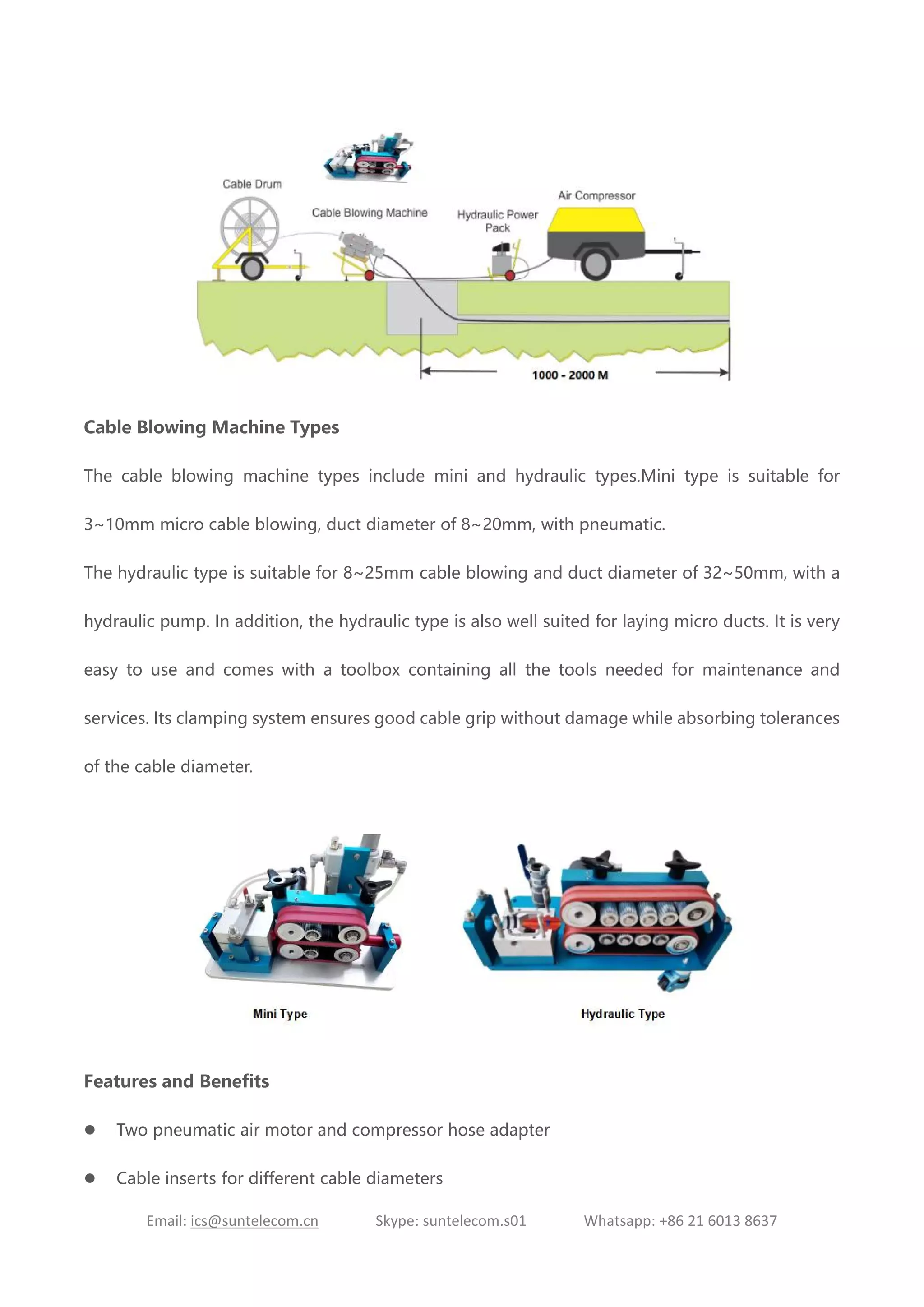 Cable Blowing Machine Small and Powerful | PDF