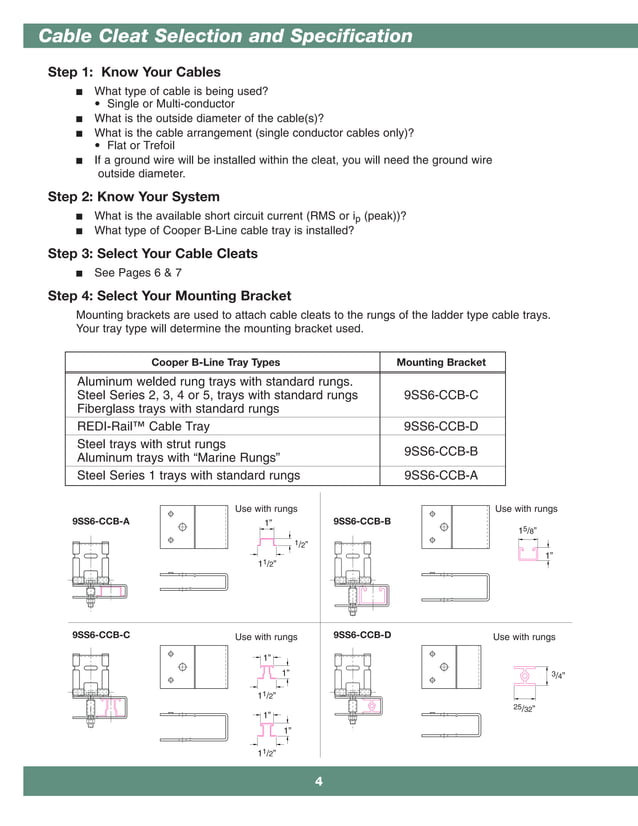 Cable Cleats Catalog Cooper B Line PDF