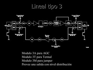 Lineal tipo 3 Modulo 3A para AGC Modulo 3T para Termal Modulo 3M para jumper Provee una salida con nivel distribución 