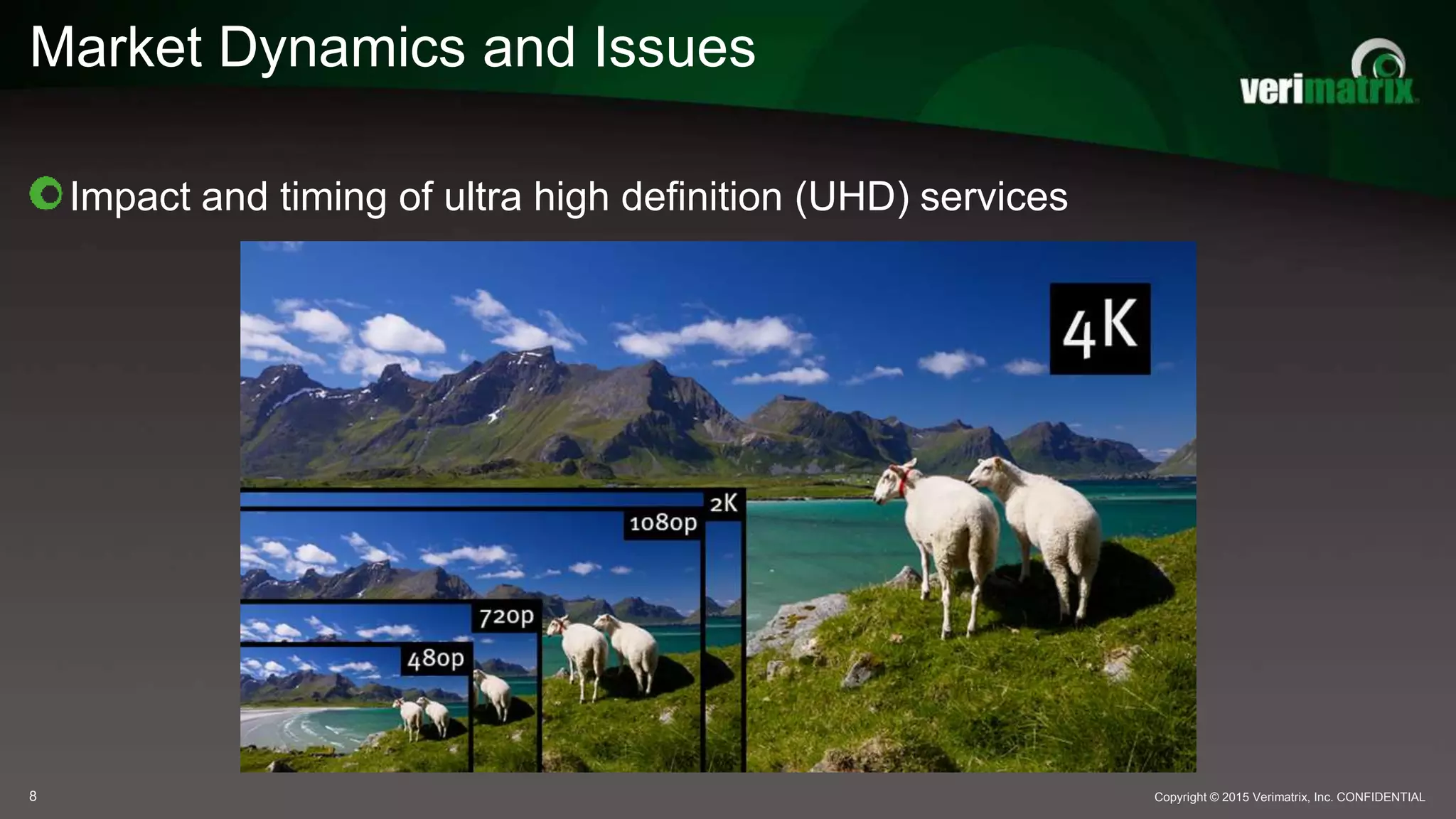 Copyright © 2015 Verimatrix, Inc. CONFIDENTIAL
Market Dynamics and Issues
8
Impact and timing of ultra high definition (UHD) services
 