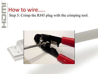 How to wire…..
Step 5: Crimp the RJ45 plug with the crimping tool.
 
