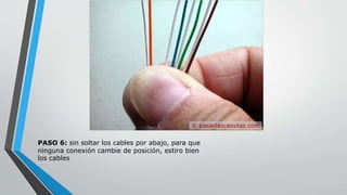 PASO 6: sin soltar los cables por abajo, para que 
ninguna conexión cambie de posición, estiro bien 
los cables 
 